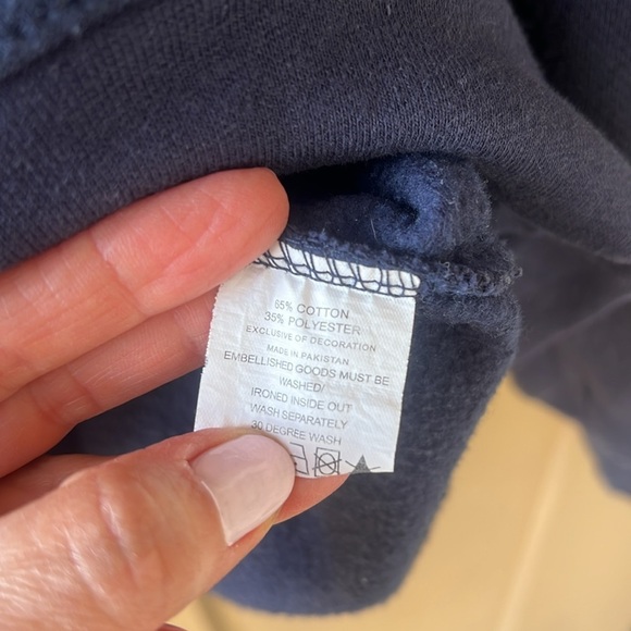 Bath England Sz XS Navy Oversized Hoodie Sweatshirt Large Embroidered Logo - Picture 6 of 9